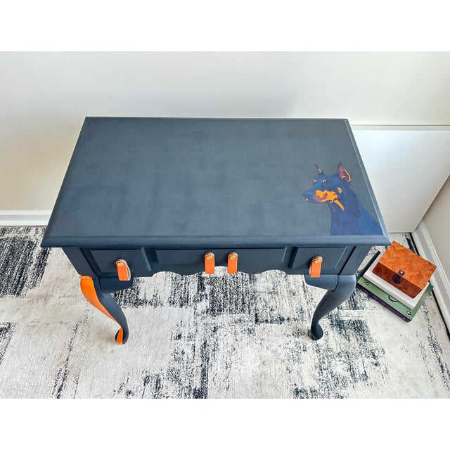 Wood One of a Kind Doberman Statement Table For Sale - Image 7 of 16