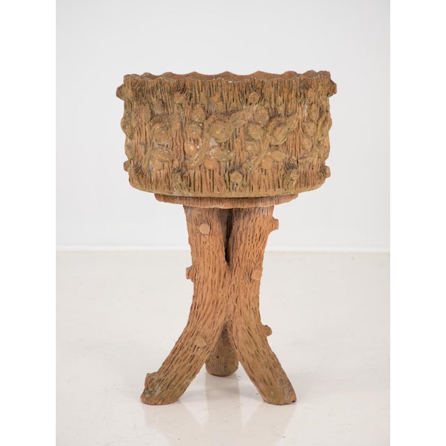 Faux Bois Terracotta Planter For Sale - Image 9 of 10