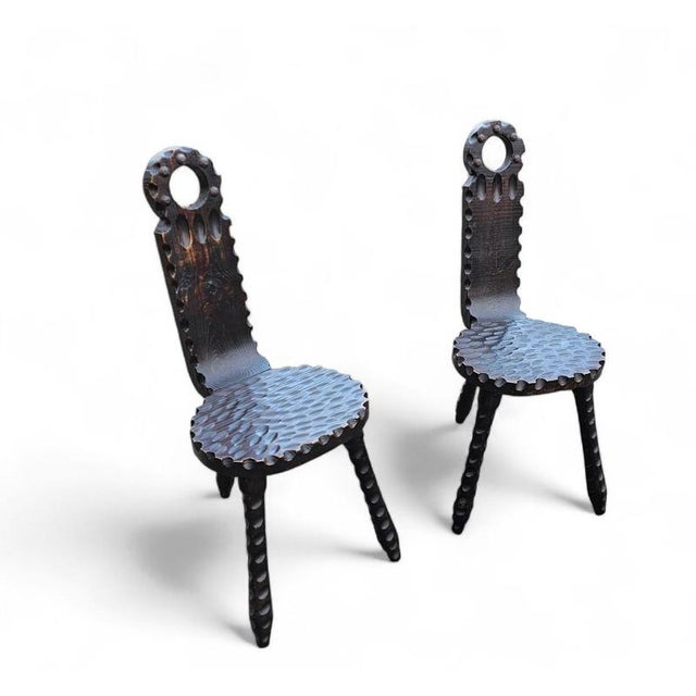 Brutalist Chairs and Side Table, Spain, 1970s, Set of 3 For Sale - Image 10 of 18