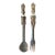 Vintage African Carved Wood Salad Serving Spoon and Fork Utensils For Sale