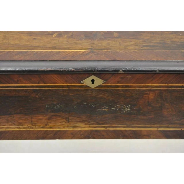 19th Century 19th Century Antique Swiss Continental Marquetry Inlay Cylinder Music Box by a.v. Bornard For Sale - Image 5 of 12