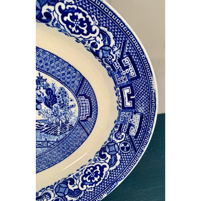 1940s Chinoiserie Blue Willow Platter Homer Laughlin For Sale - Image 4 of 7