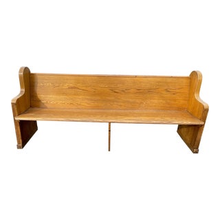 Early 20th Century Antique 7' Oak Church Pew For Sale