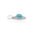 Metal Certified 14k White Gold 1.46ct Round Turquoise & Baguette Diamond Halo Pendant For Sale - Image 7 of 16