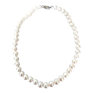 Vintage Honora Cultured Pearl Necklace With Sterling Silver Clasp