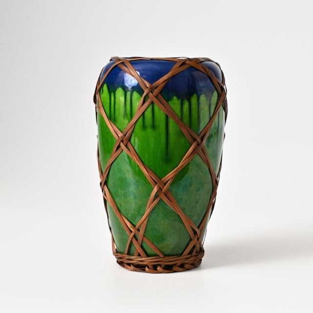 Antique Japanese Awaji Ceramic Vase, 1900s For Sale - Image 3 of 14