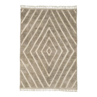 Concentric Diamond Hand-Knotted Moroccan Wool Rug | 10'3" X 7'1" | One of a Kind For Sale