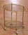 Mid 20th Century Mid-Century French Brass Oval Bar Cart With Bottle Holder and Glass Shelf For Sale - Image 5 of 9