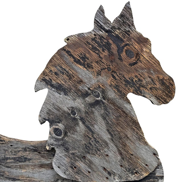 Early 20th Century Rather Large Wood Horse Silhouette From a Blacksmith's Forge For Sale - Image 5 of 18