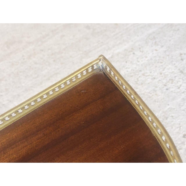 1960s Vintage Mahogany Half-Moon Nightstand on Pedestal, 1950s For Sale - Image 5 of 18