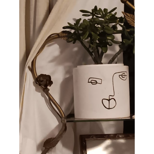 Mid Century Italian Original Gold Metal and Glass Etagere/Shelves/Plant Stand For Sale - Image 10 of 11