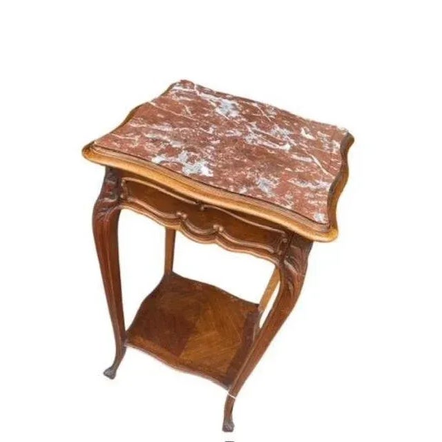 Late 19th Century Louis Style Side Table With Marble Top For Sale - Image 4 of 6