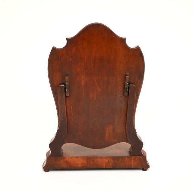 Antique Victorian Burr Walnut Vanity Mirror, 1860 For Sale - Image 9 of 11