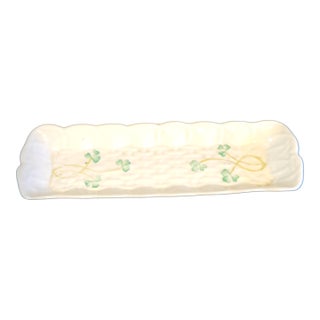 Vintage Belleek Porcelain Mint Tray Celery Dish For Sale