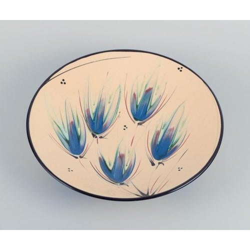 Ceramic Large Ceramic Bowl with Floral Motifs by Heidi Fournier for Kähler, Denmark, 1960s For Sale - Image 7 of 7