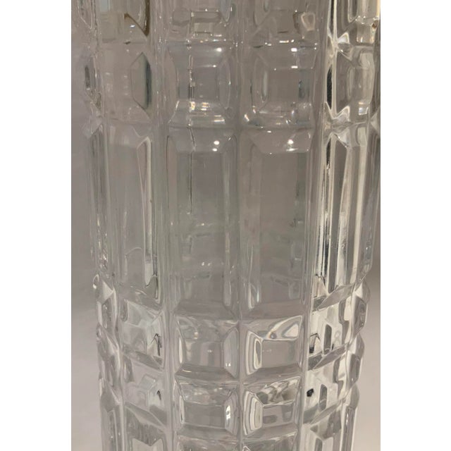 Crystal Cut Plaid Pattern Vase For Sale In New York - Image 6 of 8