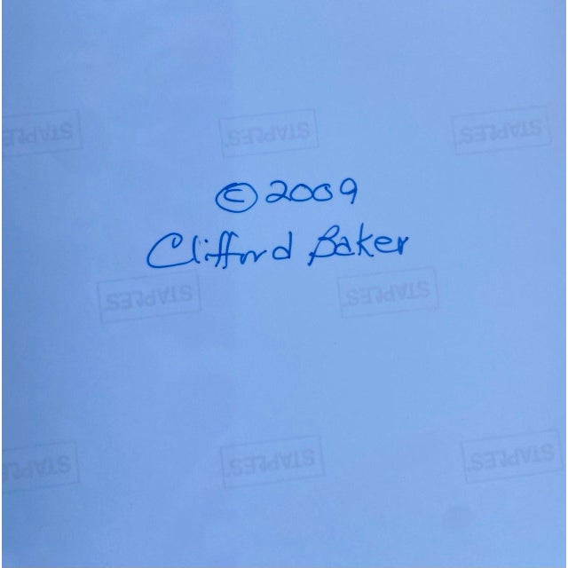 Ink Blue Foam on Water (X8), Drake’s Beach, Point Reyes Original Artwork by Clifford Baker For Sale - Image 8 of 9