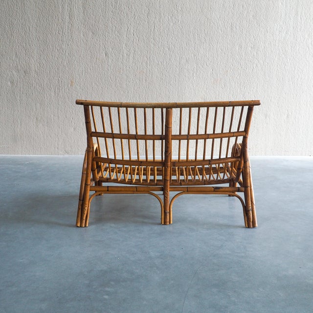 Mid-Century Rattan and Bamboo Two-Seater Lounge Sofa, 1970s For Sale - Image 14 of 18
