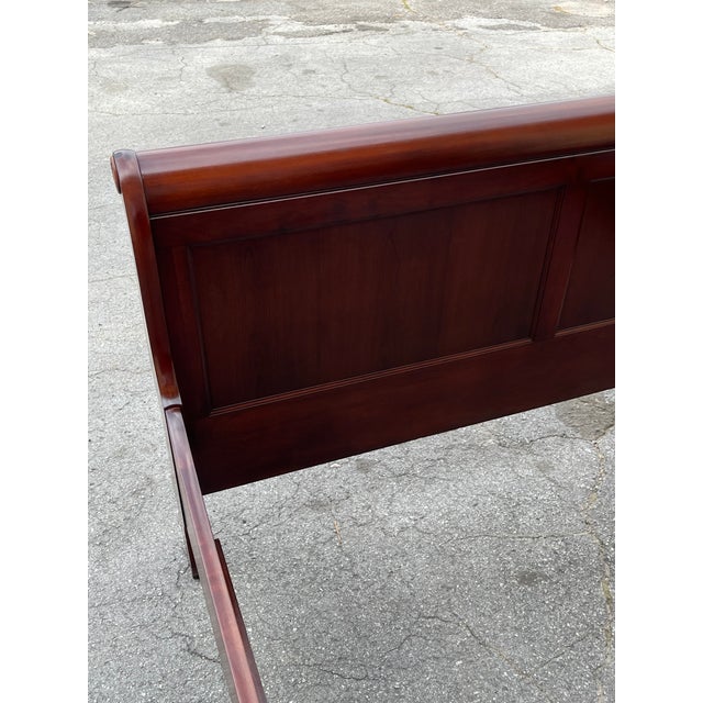 Vintage Pennsylvania House Solid Cherry Queen Sleigh Bed For Sale - Image 10 of 14
