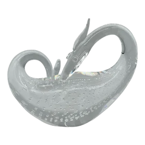 Steuben Controlled Bubble Crystal Dragon Figurine Designed by Bernard Wolff