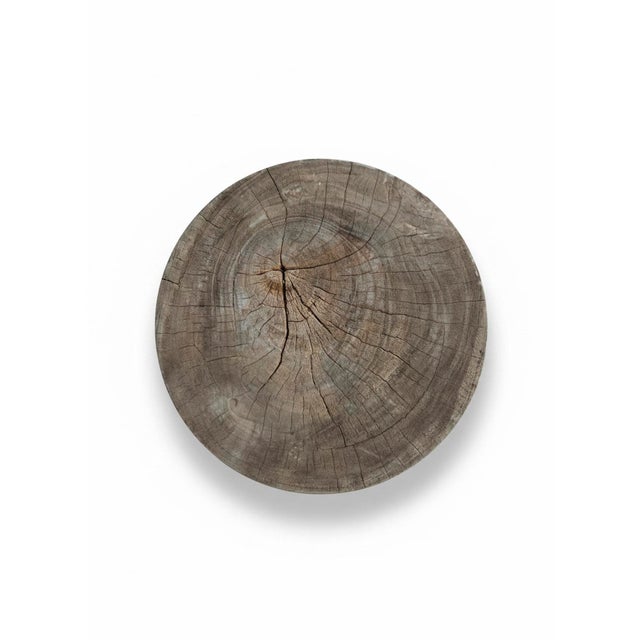 Brutalist Weathered Teak Stools (Pair) For Sale - Image 4 of 6