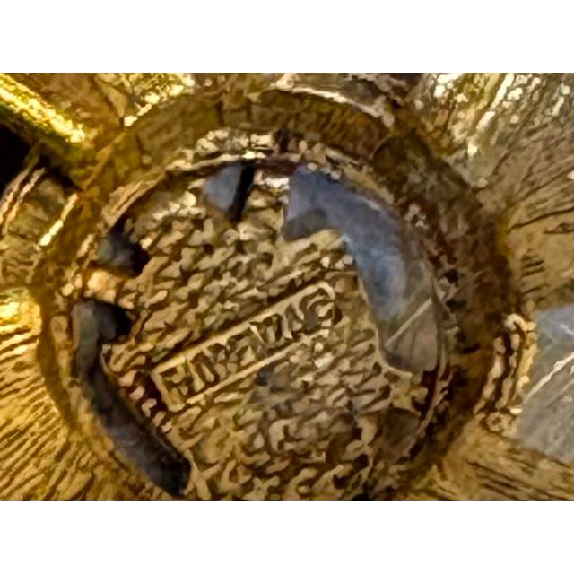 1950s-60s Florenza gold-tone Maltese cross brooch. Marked at back as shown. Excellent condition.