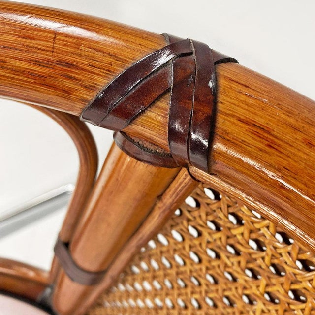 Modern Italian Cockpit Chair in Vienna Straw Wood and Steel, 1970s For Sale - Image 13 of 18