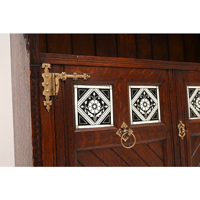 Brown Antique Aesthetic Movement Cabinet attributed to John Moyr Smith, 1880 For Sale - Image 8 of 11