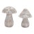 Bumble Bee and Butterfly Print Mushroom (Set of 2) For Sale
