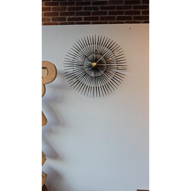 1960s Vintage Ron Schmidt Brutalist Starburst Steel Nail Sculpture For Sale - Image 5 of 12