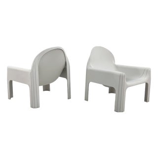 White Model 4794 Lounge Chairs by Gae Aulenti for Kartell, 1970s, Set of 2 For Sale