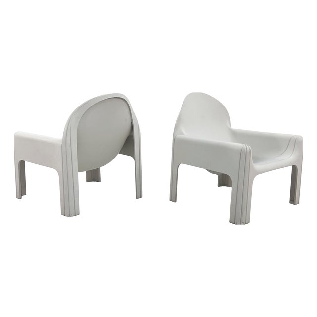 White Model 4794 Lounge Chairs by Gae Aulenti for Kartell, 1970s, Set of 2 For Sale