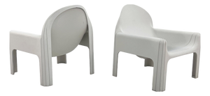 White Model 4794 Lounge Chairs by Gae Aulenti for Kartell, 1970s, Set of 2
