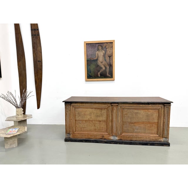 Large Antique Pine Trading Counter, 1890s For Sale - Image 4 of 18