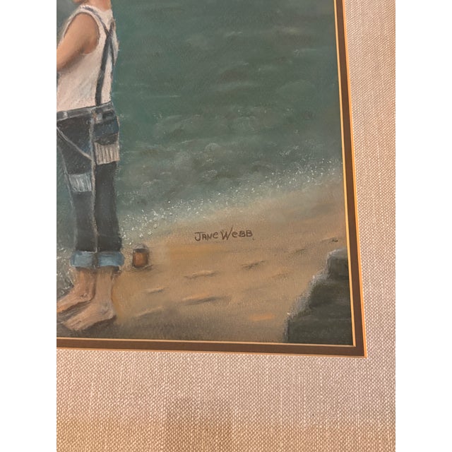 Late 20th Century Coastal Oil Pastel, Signed and Dated For Sale - Image 9 of 15