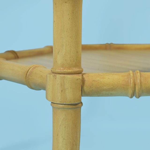 Single Faux Bamboo Hexagonal Side Table For Sale - Image 4 of 4