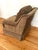 Wood Contemporary Brown Chenille Custom Upholstered Club Chair For Sale - Image 7 of 11