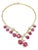 Bochic “Capri” Vintage Natural Ruby, White Topaz & Peridot Necklace For Sale