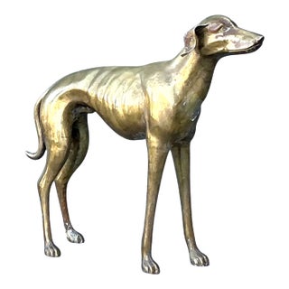 Vintage Monumental Brass Greyhound For Sale