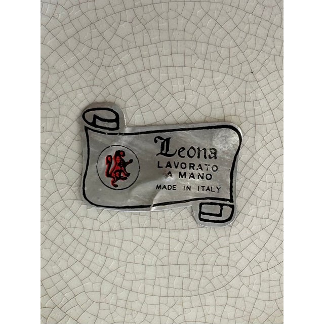 Off-white Vintage Italian Rustic Ceramic Ginger Jar With Lid and Lionheads For Sale - Image 8 of 15