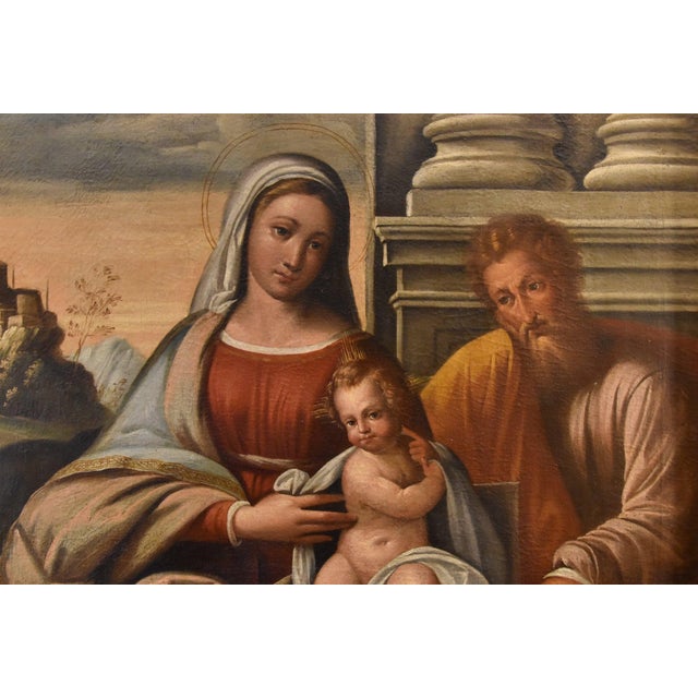Benvenuto Tisi / Il Garofalo, Holy Family, 1500s-1600s, Oil on Canvas For Sale - Image 8 of 16