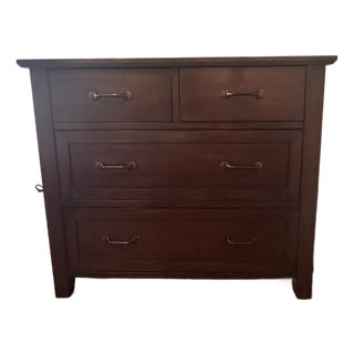 Pottery Barn Stratton Dark Brown Wood Dresser For Sale