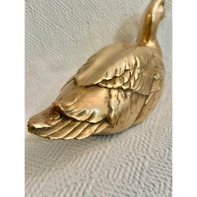 Mid-Century Modern Mid 20th Century Life Sized Cast Brass Duck Decoy For Sale - Image 3 of 7