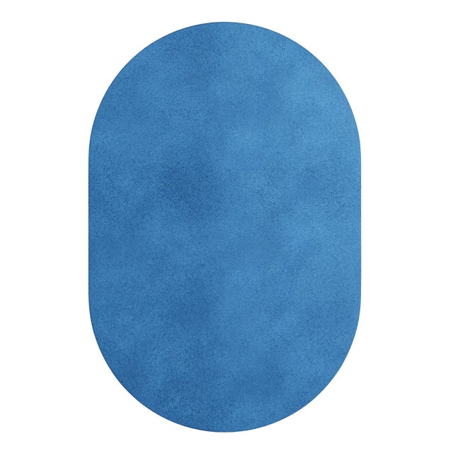 Tapis Oval Eletic Blue #14 Rug by TAPIS Studio For Sale