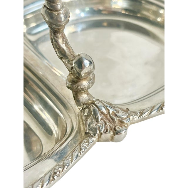 Vintage Hollywood Regency Shell Form 2 Section Caviar Serving Dish For Sale - Image 12 of 15