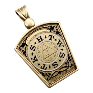 Late 19th Century Victorian 14K Gold Masonic Royal Arch Pendant with Enamel and Engraving