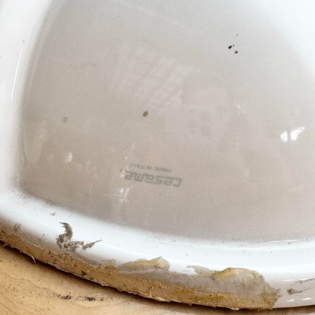 Vintage Italian Oval Hand Painted Cherub Sink by Cesame For Sale - Image 9 of 9