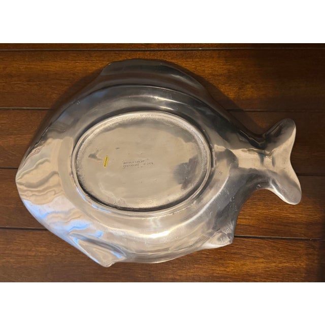 Arthur Court Vintage 1976 Arthur Court Cast Aluminum Fish Platter Carnelian Red Eye For Sale - Image 4 of 10