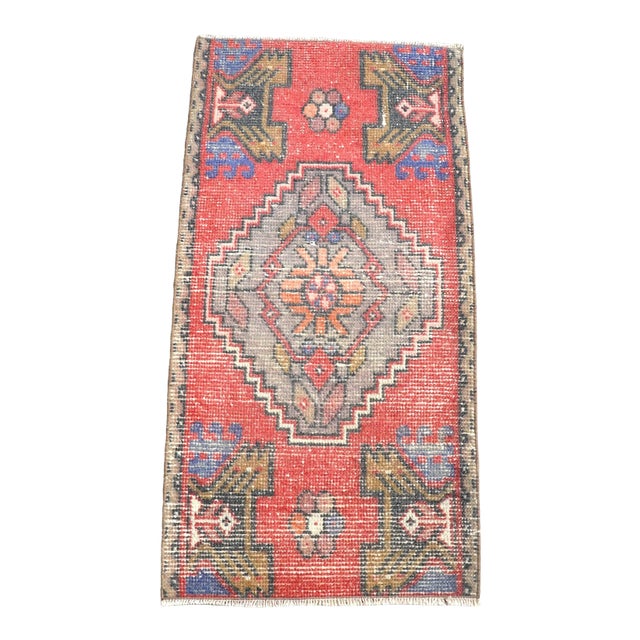1960s Vintage Turkish Small Rug For Sale