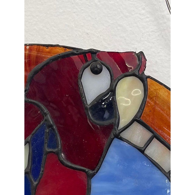 1970s Vintage Stained Glass Parrot Artwork For Sale - Image 4 of 6
